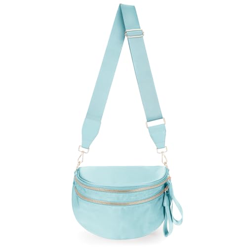 Image of Lushandy Bum Bag Checkered Crossbody Bag Mom Everyday Purse | Roomy Space, Wipe Clean, Wide Strap