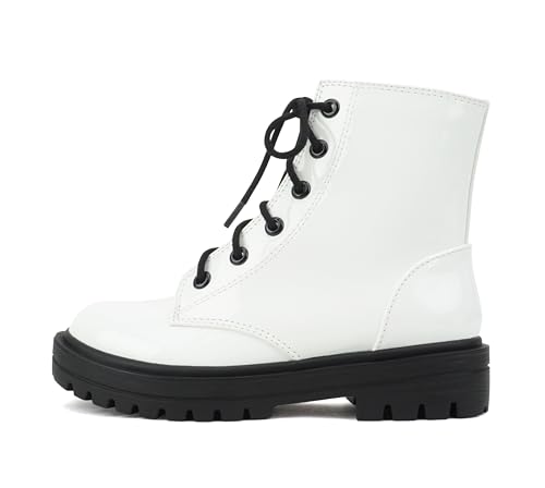 Soda FIRM-2 KIDS/CHILDREN/GIRLS Lug Sole Fashion Combat Ankle Bootie Lace up w/Side Zipper