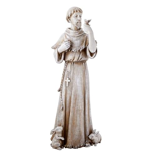 Avalon Gallery Garden Statue - Saint Francis Stone-Resin Indoor/Outdoor Catholic Sculpture, 24