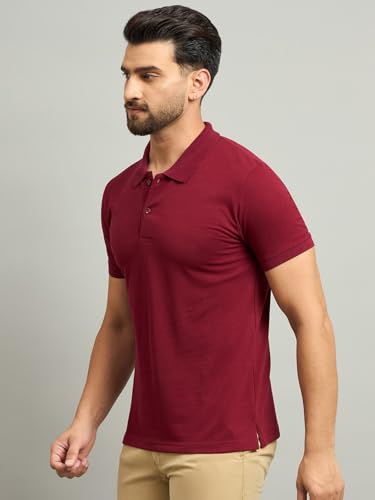 Image of Men's Half Sleeve Solid Cotton Polo T-Shirt | Premium Soft Fabric