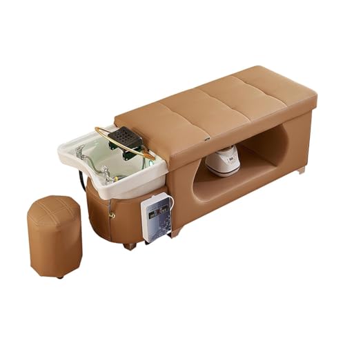 MegLob Camilla De Spa Para Cabeza, Camilla De Champú Para Masaje Tailandés De Salón De Belleza, Tratamiento Ergonómico Para El Cuidado De La Cabeza En Spa Resort,Marrón