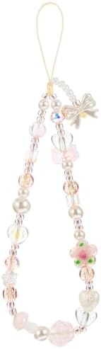 HaiFafafaing Pink Camera Charm Strap Beaded Digital Phone Charm Wrist Strap Keychain Wristlet Y2k Camera Wrist Straps Aesthetic Phone Case Charms For Wallet Bag Phones Case Accessories