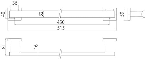 EMCO loft Haltegriff, 450 mm, chrom, Aluminium, 45 cm