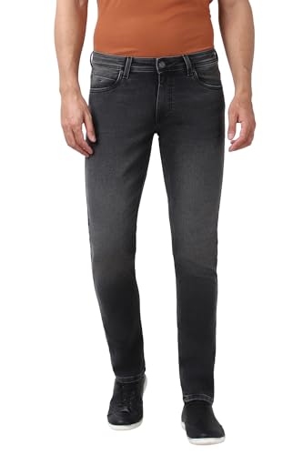 Image of Peter England Men's Slim Tapered Jeans | Denim | Premium | Modern Fit
