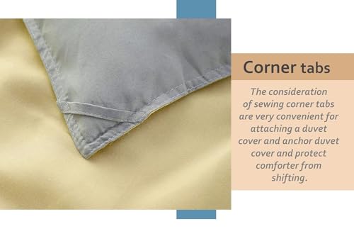 Image of Filbert 600 GSM Comforter for Double Bed | Super Warm Winter Quilt /Rajai | Thick Microfiber Blanket with Cloud-Soft Fill | Luxury Bedding for Winters - 90x100 Inch | Silver /Medium Blue