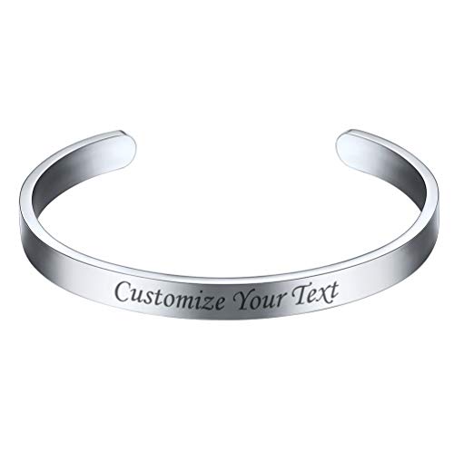 PROSTEEL Custom Engraved Bracelets for Women Bracelet with Name Personalized Name Coordinate Bracelet