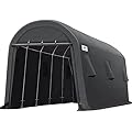 ADVANCE OUTDOOR 13x20 ft Large Space Garage Tent Carports with 2 Roll up Doors & Vents Outdoor Portable Storage Shelter for Vehicle Truck Boat Anti-UV Snow Resistant Waterproof, Gray
