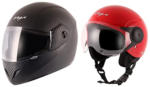 Image of Vega Cliff Black Helmet-M & Tom Red Helmet-M