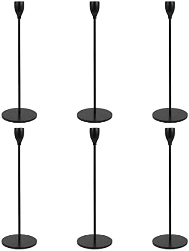 Garneck 6 pcs Holder Party Anniversary Iron Friends Modern Xmas Decor, Art New Simple Wrought Candelabra .in Christmas Black Light Center Hotel Dinning, Tea Rustic Candlestick Ornament