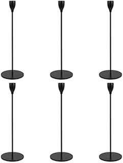 Garneck 6 pcs Holder Party Anniversary Iron Friends Modern Xmas Decor, Art New Simple Wrought Candelabra .in Christmas Black Light Center Hotel Dinning, Tea Rustic Candlestick Ornament