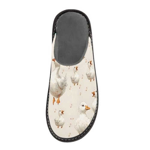 Screaming Geese Fuzzy Slippers Soft Home Bedroom Slippers for Women Men House Shoes3