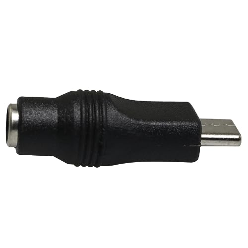 Adaptador USB a DC de 5 piezas, USB tipo C macho a DC 5.5x2.1mm hembra miniatura 4