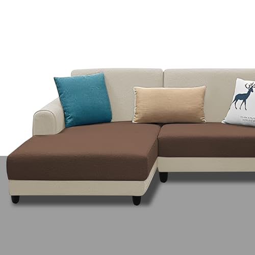 Image of Kraven LHS 4 Seater L Shape Sofa Set for Living Room (Cream Brown Fabric) Premium Fabric Sofa