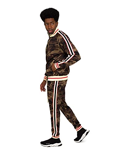 G-Style Usa Men's Green Camouflage G Track Suit Set St575 - Camo - Medium - I14A #TOP4