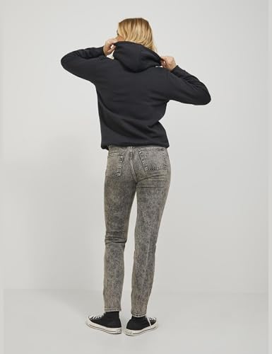 JACK & JONES Damen Jxabbie Rlx Every Hood Swt Noos Kapuzenpullover, Black/Print:white Jjxx Logo, M EU