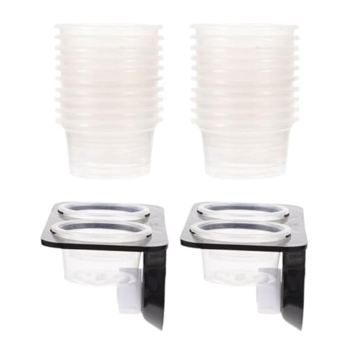 Veemoon Plataforma de Alimentación para Reptiles con 2 Tazas, Comedero para Geckos de Plástico Resistente, Repisa Compacta para Tanque, Accesorio Práctico para Suministros Color Aleatorio