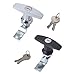 Universal RV T-Handle Door Lock with 2 Key Trailer Toolbox Drawer Cabinet Door Lock Latch for RV 1Pcs(Black)