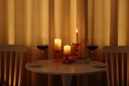 Gmwd 3 Pcs Glass Candle Holder Set Clear, Orange Rose Candlesticks Holders Pillar Taper Candles Tealight Stand For Wedding Centerpieces Home Decorations Dining Table #TOP7