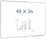 Magnetic White Board, Maxtek 48 X 36 Inches Dry Erase Board for Wall, Large WhiteBoard Wall-Mounted Silver Aluminum Frame for Homeschool, Office, Classroom