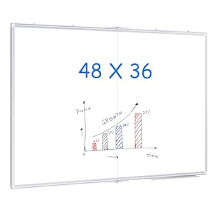 Magnetic White Board, Maxtek 48 X 36 Inches Dry Erase Board for Wall, Large WhiteBoard Wall-Mounted Silver Aluminum Frame for Homeschool, Office, Classroom
