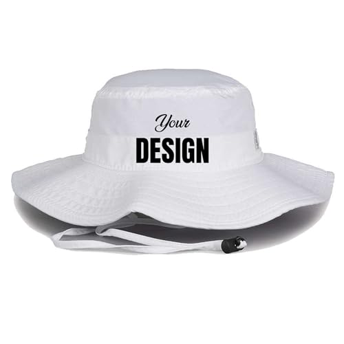 INK STITCH Unisex Custom Stitching Embroidery Booney Bucket Hats - Multi Colors (White)