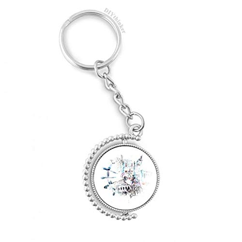 Porte-clés Tour Eiffel Big Ben aquarelle pour organiser vos clés de maison et de voyage