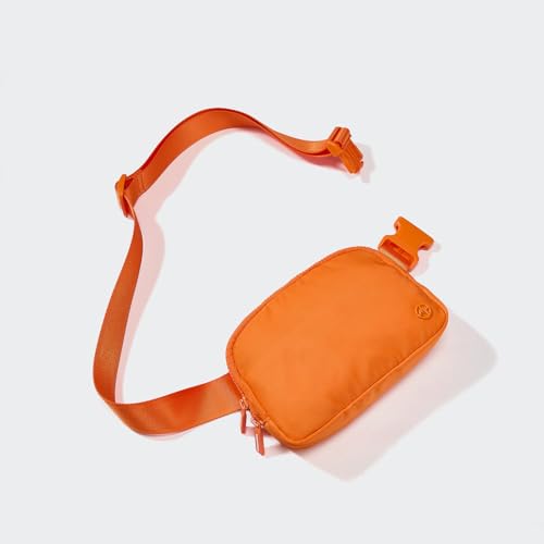 Image of Pander Two Way Zipper Fanny Pack Nylon Everywhere Belt Bag for Women, Water Repellent Waist Packs, Crossbody Bags with Adjustable Strap (Dark Orange).