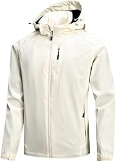 Waterproof Jacket Mens Active Rain Jacket with Hood Lightweight Water Resistant Coats Outwear Winter Warm UP Thermal Softshell Cycling Jacket