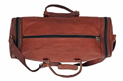 Leather 20Inch Duffel Bag, Perfect Luggage Bag for Traveling, Overnight Weekender Luggage Bag Leather Duffle with Adjustable Strap2