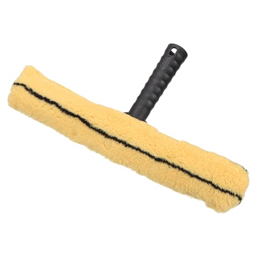 Image of MECCANIXITY Microfiber Scrubber Cleaning Tool with Black Handle for Window Glass Marble Wall Home Bathroom, Yellow