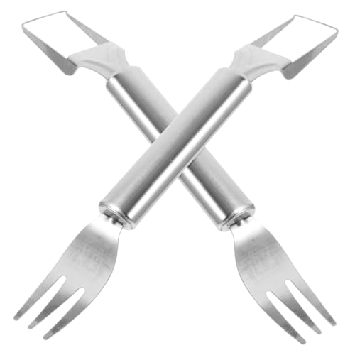 SOLUSTRE Elegant Watermelon Fork Slicer Tool 2-headed Fruit Cutter for Summer Fruits