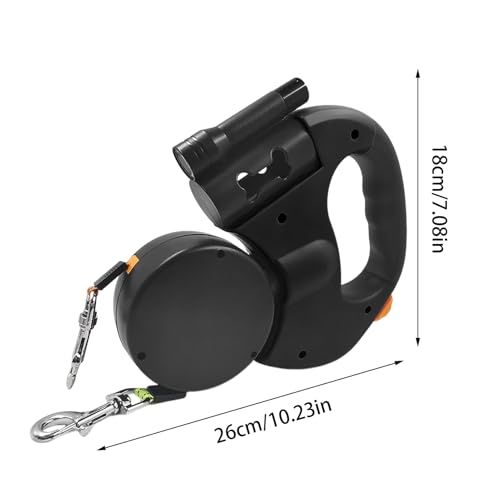Accessoires d'animaux extensibles : laisse double rétractable avec LED