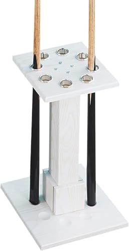 Support de queues de billard à 8 compartiments sur pied blanc pour rangement intérieur - 6