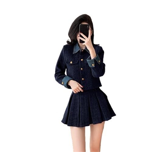 Ensemble tweed chic français pour femme idéal pour les sorties urbaines en automne