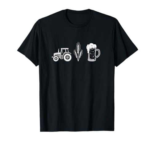 De la granja a la cerveza - Tractor, trigo y cerveza Rebus Camiseta