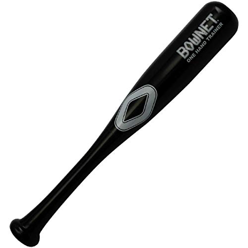 Bownet One-Hand Baseball Softball Training Bat - North American Maple Wood for Feel - for Batting Drills and Practice - 18  Length,OHT,BN-OHT