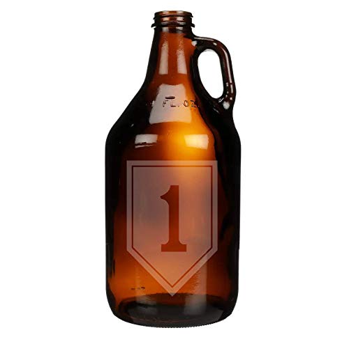 US Army - 1st Infantry Division SSI Shoulder Sleeve Patch Etched Glass Beer Growler 64 oz