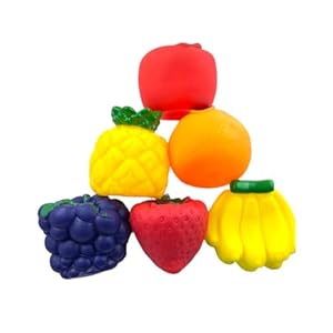 PLUSPOINT Soft and Squeezy Fruits Sensory Ball Set for Kids – Pack of 6 | Chu-Chu Toys for Babies and Toddlers | Squeaky, Colorful and Textured Balls | Safe & Non-Toxic