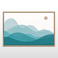 Framed Canvas Wall Art Abstract Mountain Scenery Canvas Prints Home Artwork Decoration for Living Room,Bedroom - 16x24 inches