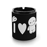 灰皿 はいざら ベイマックス たばこ灰皿 丸い形 モダン レザー カーアクセサリー 円筒 大容量 おしゃれ 滑り止めパッド付き