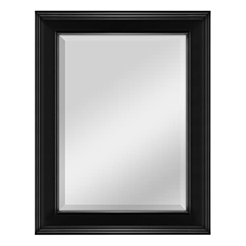 Image of MCS 27x21 Large Wall Mirror, Black & Beveled Mirror, Vertical & Horizontal Wall Hanging Mirror for Bathroom, Bedroom & Livingroom