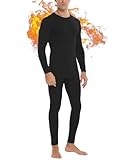 Daupanzees Men's Thermal Underwear Set, Microfiber Soft Fleece Lined Long Johns, Winter Warm Base La