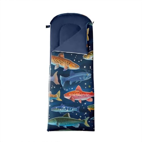 jejeloiu bolsa de dormir para niños con estampado de abeja bumble bee, compacta para camping, mochila para senderismo, 3 estaciones, cálida y fresca, dibujos animados de abeja, esenciales para camping al aire libre miniatura 4