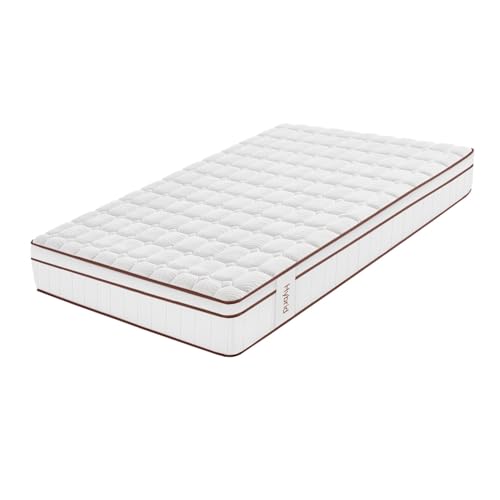 Moonia | Colchón Hybrid 27 cm Blanco | Multizonas de Confort | Tecnología Core Spring | Independencia de lechos | 90 x 190