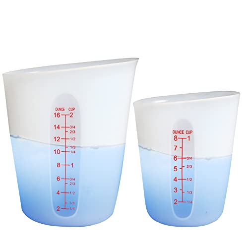 Zuyee Silicone Measuring Cups Flexible Measure Cups For Epoxy Resin Butter, Chocolate Mixing Plaster Stir Squeeze Pour Baking Cup Bpa Free 500 Ml + 250 Ml (2 Pcs) #TOP22