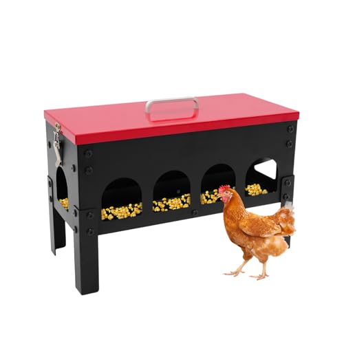 Mangeoire automatique pour volailles - Capacité de 10 l - Sans alimentation électrique - Pour poules, canards et oies - Avec remplissage rapide - Design étanche pour écurie, plein air et maison