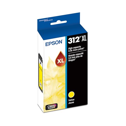 Image of Epson 312 Claria Photo HD Ink High Capacity Yellow Cartridge (T312XL420-S) Works with Expression XP-8500, 8600, 8700, 15000