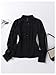 GORGLITTER Women's Sheer Button Up Blouse Tops Dressy Business Casual Fall Mesh Long Sleeve Button Down Work Shirt Top Black Small