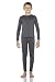 Rocky Boy's Fleece Lined Thermal Underwear 2PC Set Long John Top and Bottom (L, Charcoal)