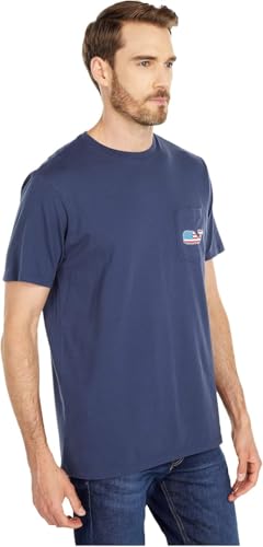 vineyard vines Men's Short-Sleeve V V Americana Whale Pocket T-Shirt4